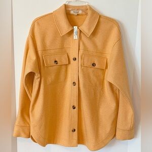 NWT Madewell‎ Brushed Herringbone Shirt Jacket Candle Flame Shacket size Small